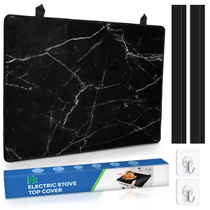 Stove Top Cover for Electric Stove (28.5”x 20.5”) Cooktop Protector Black Marble - Picture 1 of 7