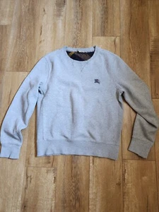 Burberry Brit Sweatshirt Gr. Herren S Damen M Ritter Logo Pullover GETRAGENE MANSCHETTEN FEHLER - Bild 1 von 11