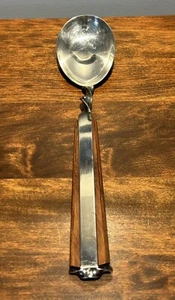 MCM: Napier Mid Century Modern Wood Silver-Plate Casserole Serving Spoon - Picture 1 of 4