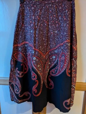 Size 10, Sequin Skirt, Reds, Browns And Black, with side zip, By Evie - Image 1 of 4