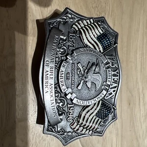 Belt Buckle-National Riffle Assoc. Of America 1871-1996 Flags,Eagle 125 Years - Picture 1 of 11