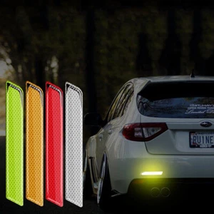 2x Car Bumper Wheel Eyebrow Fender Stickers Reflective Safety Warning Decals - Foto 1 di 19