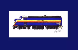 Coche Seminole Gulf F-Unit HEP #502 11"x17"" estampado enmarañado firmado por Andy Fletcher - Imagen 1 de 1