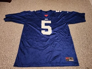Vintage Y2K Nike Men's NFL New York Giants Kerry Collins #5 Blue Football Jersey - Picture 1 of 3