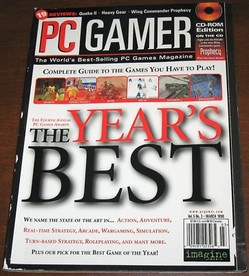 PC Gamer March 1998 Computer Video Game Fourth Annual Awards Years Best w/out CD - Image 1 of 4