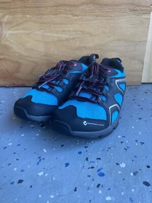 Sapatos femininos Shimano Click'R azul pedalada dinâmica mountain bike tamanho EUA 6 - Imagem 1 de 3