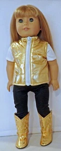 Chaleco dorado para muñecas americanas de 18" - Imagen 1 de 1