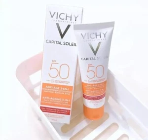 Vichy Capital Soleil SPF50 Anti-Ageing 3-In-1 Cream 50ml High Protection - Picture 1 of 4