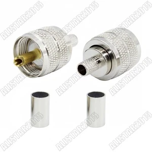 10 x Conector de engarce de enchufe macho UHF PL259 para cable coaxial LMR240 RG59 RG8X - Imagen 1 de 6