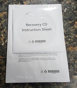CD y hoja de instrucciones TravelMate serie 5520/5220 genuino de recuperación original - Imagen 1 de 3