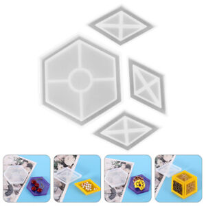 4pcs Silicone Jewelry Box Resin Molds for DIY Craft Gift Making