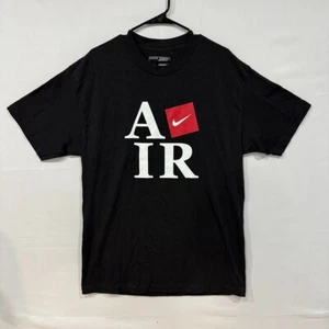 Nike Air T-Shirt Men's L Black Red Box Logo Graphic Tee Streetwear Style - Picture 1 of 5