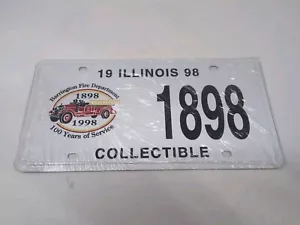 1998 Barrington Illinois Fire Department Specialty license plate 100 Years New - Picture 1 of 3