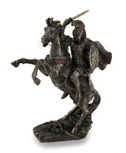 Alexander the Great Riding Bucephalus Bronzed Sculptural Statue - Picture 1 of 3