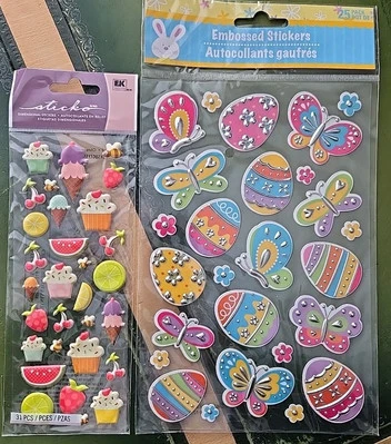 NEW Lot Of 2 Packs of Dimensional / Embossed Stickers Scrapbooking Easter Food - Image 1 of 4