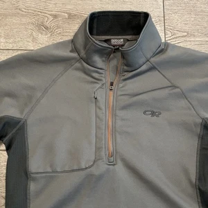 Outdoor Research 1/4 Zip Pullover Herren Small Grau Freizeit Outdoor Aktiv Wandern - Bild 1 von 8