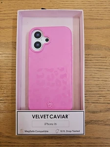 Custodia MagSafe Velvet Caviar Apple iPhone 16, stampa leopardata rosa brillante - Foto 1 di 2