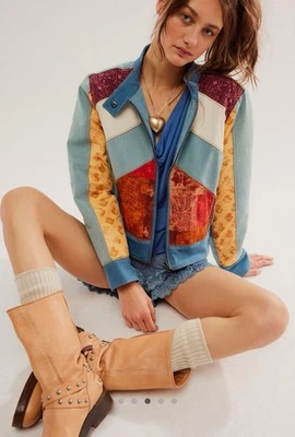 Free People Patchwork Extravaganza Jacket Size M - Image 1 of 4