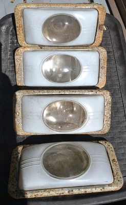 Lote de 4 luces de techo interiores de autobús GMC de colección de los años 40 - T398 10x5" Foto 1 de 3