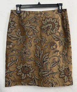 Falda lápiz tapiz bordado marrón estilo de vida Karen Kane para mujer talla 12 - Imagen 1 de 9