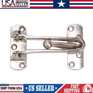 Home Security Door Lock Swing Bar Door Guard Hotel Door Padlock Latch Silver US - Picture 1 of 9