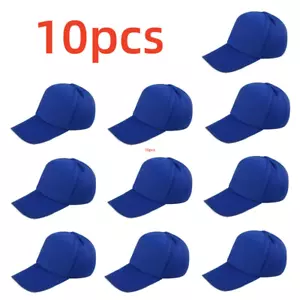10 pz cappello da baseball regolabile sublimazione bianco fai da te solido blu reale - Foto 1 di 6