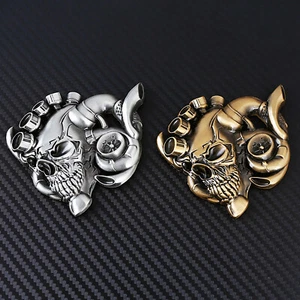 3D Skull Zinc Alloy Metal Logo Emblem Badge Decal Sticker For Car Gold/Silver - Bild 1 von 10