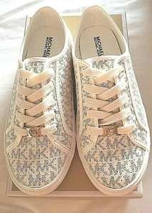 Sneakers basse 2,5 sneakers LOGO PELLE panna MICHAEL KORS EU34 - NUOVE CON SCATOLA - Foto 1 di 11