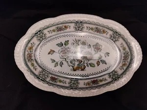 Vintage Wood & Sons Green Dorset Pattern Under plate Gravy Sauce Boat VGC 22cm - Picture 1 of 9