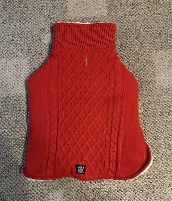 Chaqueta Suéter Petrageous Carle’s Cable Perro Roja Mediana – Forrada de Vellón – Nueva con Etiquetas Foto 1 de 4