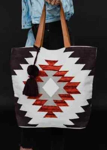 BOLSO PANACHE APAPREL CREMA, NEGRO Y ÓXIDO AZTECA (TEJIDO 416) TOTALMENTE NUEVO VERANO 2024 - Imagen 1 de 7