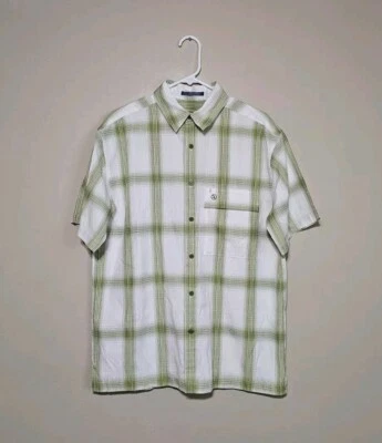 Aigle Actimum Short Sleeve Button Front Shirt Men's Size Medium Plaid Casual  - Image 1 of 4