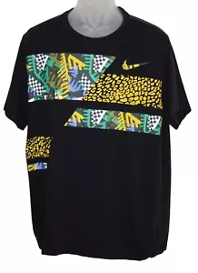Camiseta Nike Para Hombre Talla XL Negra Tropical Gráfico Dri Fit - Imagen 1 de 6