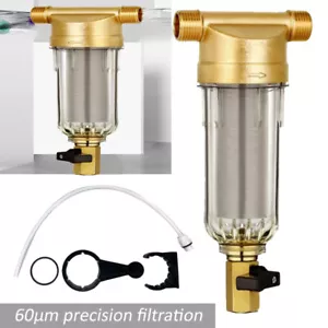 Spin Down Tap Well Water Pre-Filter System Whole House Sediment Filter 60μm 3/4" - Picture 1 of 10