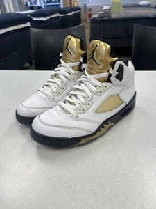 Jordan 5 Retro Olympic 136027-133 OG White Metallic Gold Dawn Sail Size 8.5 - Picture 1 of 10