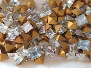 72 Preciosa Machine Cut Square Rhinestones 8mm Crystal/foiled. - Picture 1 of 2