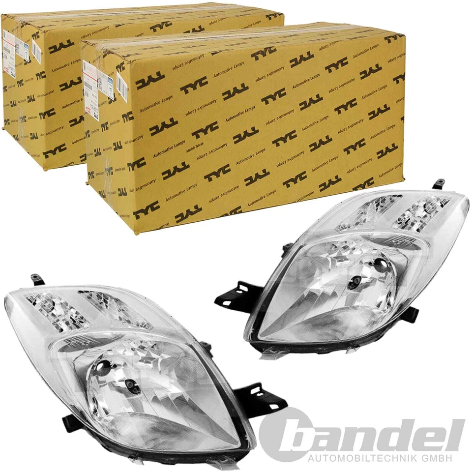 2x TYC H4 SCHEINWERFER RECHTS+LINKS für TOYOTA YARIS P9 2005-2009 MIT LWR - Bild 1 von 1