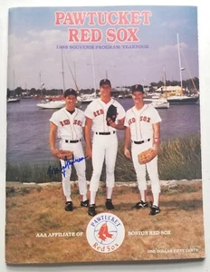 Brady Anderson SIGNED 1988 Pawtucket Red Sox Souvenir Program Yearbook COA - Picture 1 of 3