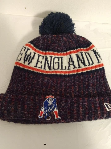 New Era NFL New England Patriots Stocking Knit Hat Men's Women's Beanie Pom NWOT Cover