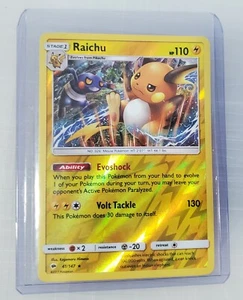 Raichu 41/147 Reverse Holo Rare Sun & Moon Burning Shadows Pokemon Card NM - Picture 1 of 3