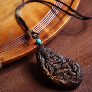Nha Trang Sugar Knot Soft Silk Heather agarwood“Overnight Goddess Mercy” Pendant - Picture 1 of 10