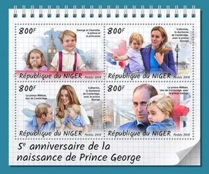 Royal Family Prince George William Kate MNH Stamps 2018 Niger M/S - Picture 1 of 1