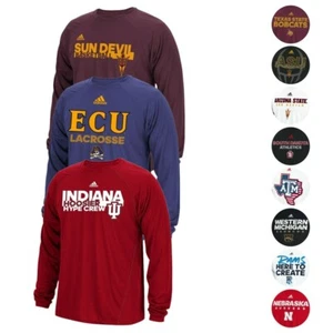 NCAA Adidas Climalite Performance Long Sleeve Men's T-Shirt Collection - Picture 1 of 92