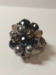 Vinrage Sterling Silver Cocktail Ring Size 7 - Picture 1 of 8