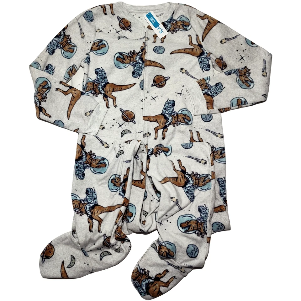 Pijama Carter's polar gris dinosaurio astronauta talla 14 patas para dormir 1 pieza niños nuevo con etiquetas Foto 1 de 4