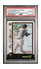 1998 Bowman Chrome International Refractor  Ken Griffey Jr Psa 10 POP 12 HOF