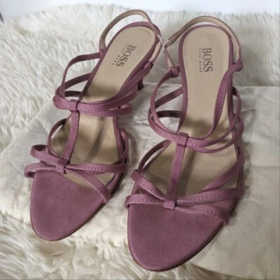 RAROS Tacones Vintage✨ Boss, sandalias de tiras rosas, 2.5", talla 36, US 5.5, Hugo Boss Foto 1 de 4