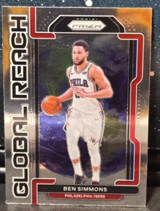 Tarjeta Ben Simmons 2021-22 Prizm Global Reach No. 5 redes Philadelphia 76ers - Imagen 1 de 2
