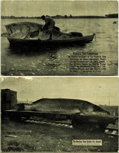 Lot of 2 Exaggerated Large Fish 1910 Photo Art Shop Humor Postcards - Picture 1 of 5