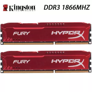 Kingston HyperX 2PCS 8GB DDR3 Desktop Memory PC3-14900 1866MHz DIMM RAM 240pin - Picture 1 of 8